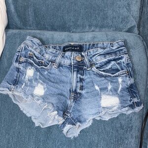 Aeropostale Women's Distressed Blue Jean Shorts